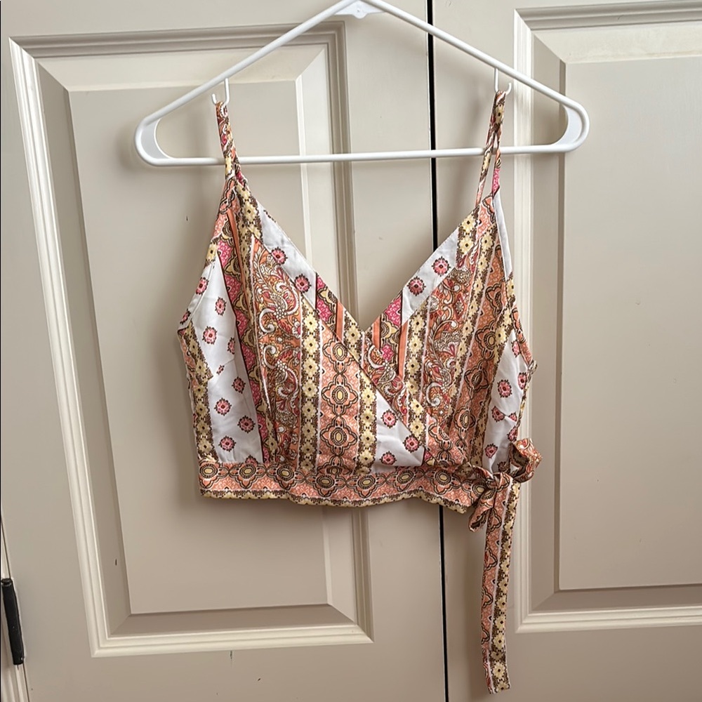 Gold Sleeveless Wrap Camisole